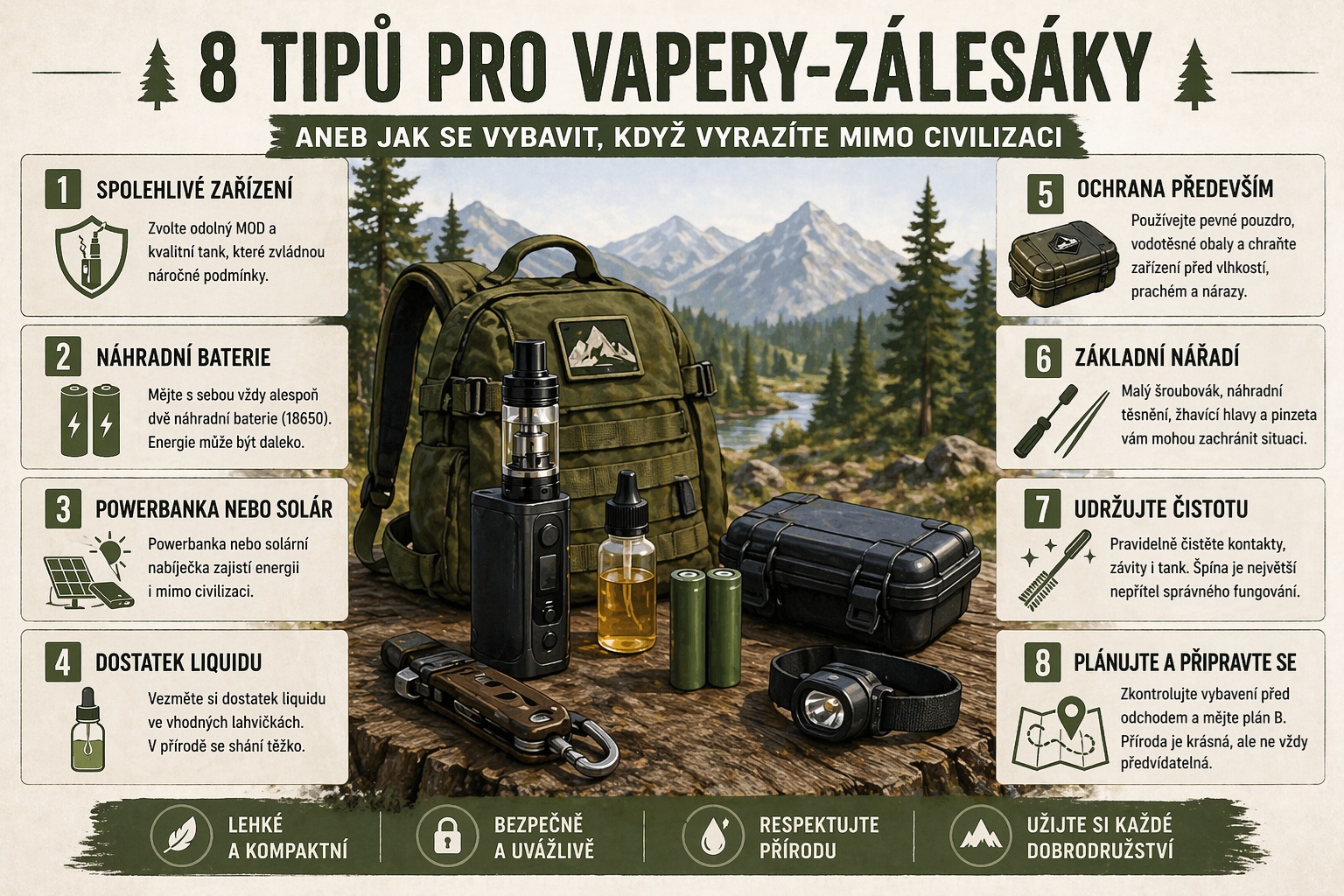 8 tipů pro vapery zálesáky